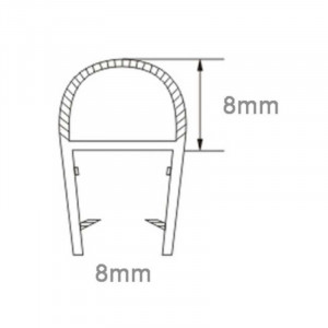 Hohlkammerdichtung 8mm für 8mm Glas 200cm KBP009