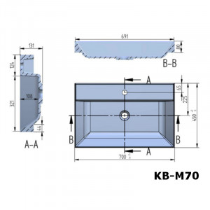 Mineralguss-Waschbecken KB-M70