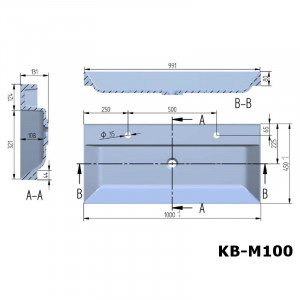 Mineralguss-Waschbecken KB-M100