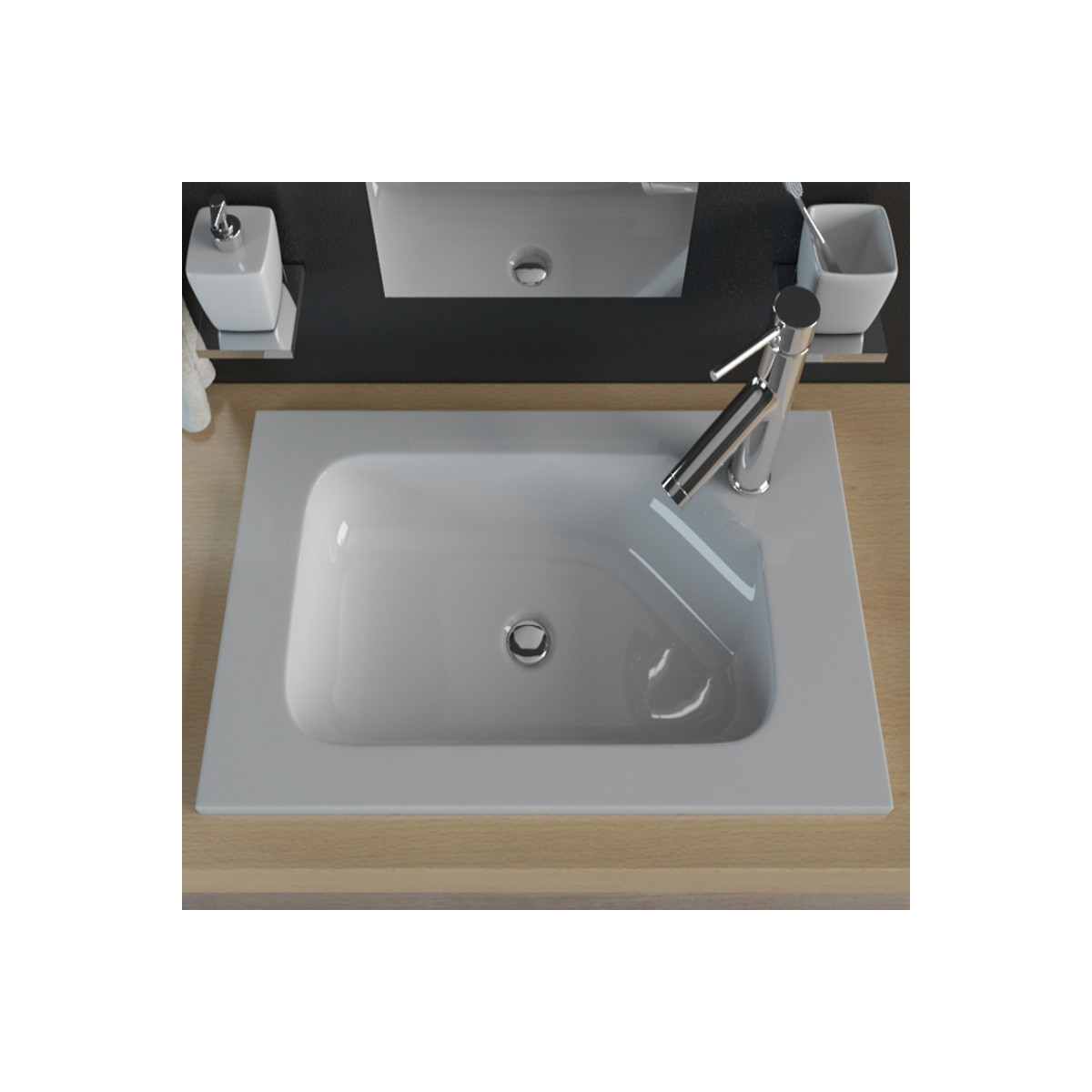 Einbauwaschbecken Mineralguss KB-MN600, 89,90