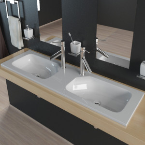 Doppel-Einbauwaschbecken Mineralguss KB-MN1200