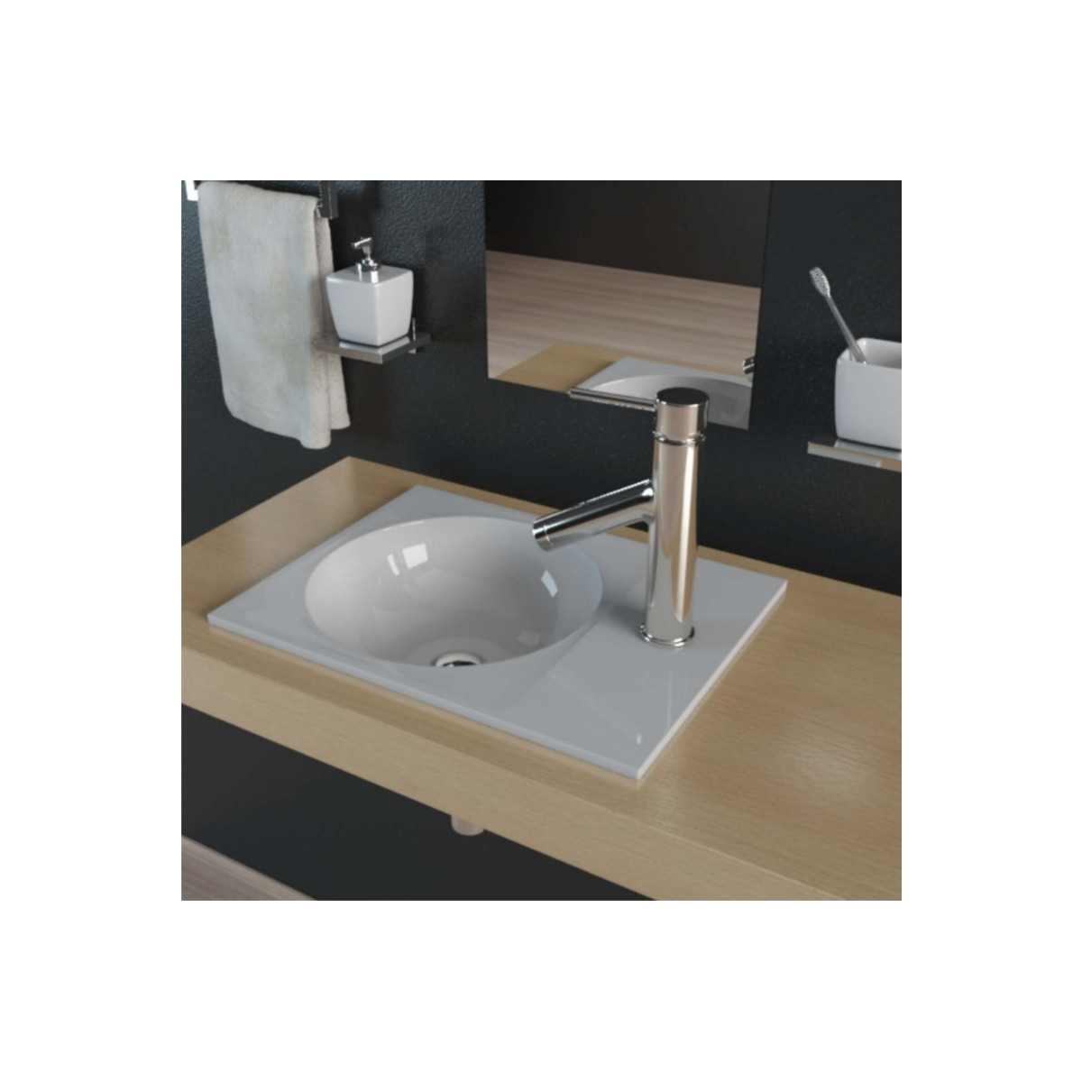 Beauty Scouts Mineralgussbecken Universal Badezimmer Waschplatz