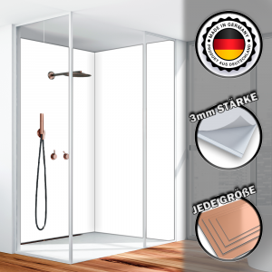 Duschrückwand Aluverbund Weiss 9016 140x260cm