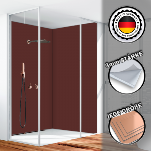 Duschrückwand Aluverbund Kastanienbraun 8015 120x200cm