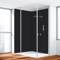 Duschrückwand Aluverbund Schwarz 9005 80x200cm
