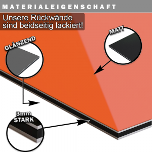 Duschrückwand Aluverbund Schwarz 9005 120x220cm