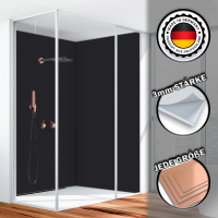 Duschrückwand Aluverbund Schwarz 9005 120x220cm