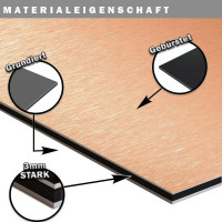 Duschrückwand Aluverbund Silber Gebürstet 001 110x200cm