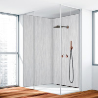 Duschrückwand Aluverbund Silber Gebürstet 001 150x220cm