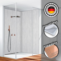 Duschrückwand Aluverbund Silber Gebürstet 001 150x220cm