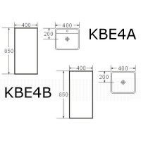 Standwaschbecken mit Armaturloch KBE4B