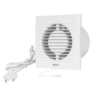 Badlüfter Basis Ø100mm WP-Stecker u. Zugschalter weiss