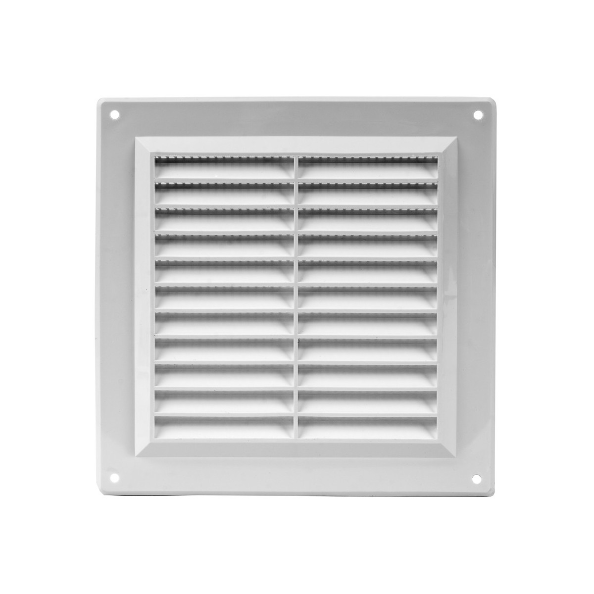 Lüftungsgitter Weiß 250 X 250 Mm – Regulierbar, Kunststoff, Mit Stutzen DN 149 Mm, Für Innen- Und Außenbereich