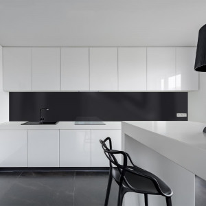 Küchenrückwand Spritzschutz Fliesenspiegel Küche Wandschutz 70x180cm Aluverbund Schwarz 9005