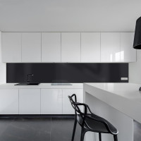 Küchenrückwand Spritzschutz Fliesenspiegel Küche Wandschutz 70x180cm Aluverbund Schwarz 9005