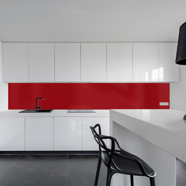 Küchenrückwand Spritzschutz Fliesenspiegel Küche Wandschutz 50x120cm Aluverbund Purpurrot 3004