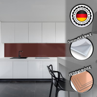 Küchenrückwand Spritzschutz Fliesenspiegel Küche Wandschutz Aluverbund Kastanienbraun 8015