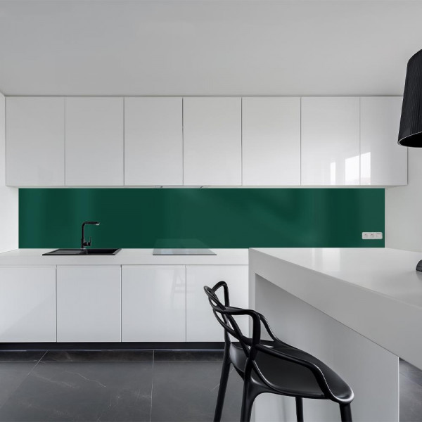 Küchenrückwand Spritzschutz Fliesenspiegel Küche Wandschutz 50x300cm Aluverbund Moosgrün 6005
