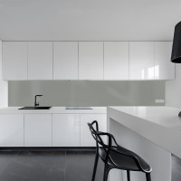Küchenrückwand Spritzschutz Fliesenspiegel Küche Wandschutz 60x300cm Aluverbund Silber Metallic 9006