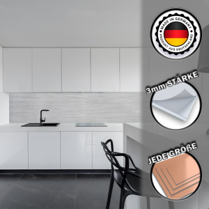 Küchenrückwand Spritzschutz Fliesenspiegel Küche Wandschutz Aluverbund Silber-Gebürstet 001