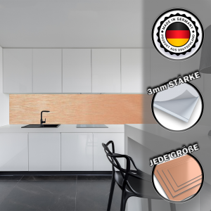 Küchenrückwand Spritzschutz Fliesenspiegel Küche Wandschutz 30x100cm Aluverbund Kupfer-Gebürstet 008