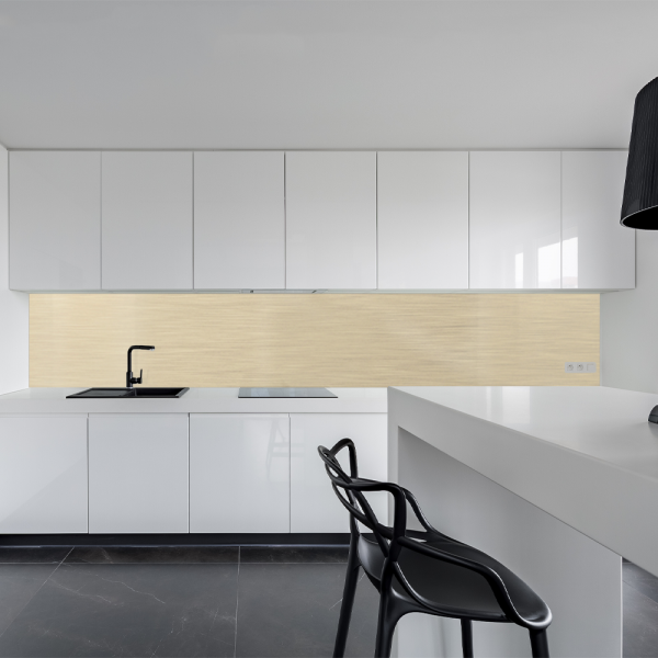 Küchenrückwand Spritzschutz Fliesenspiegel Küche Wandschutz Aluverbund Gold-Gebürstet 007