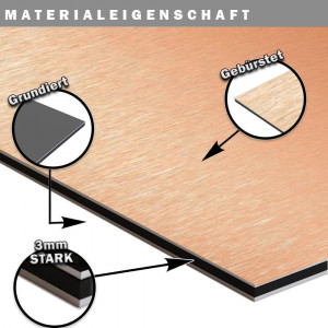 Küchenrückwand aus Aluverbund 3mm  - Gold-Gebürstet 007