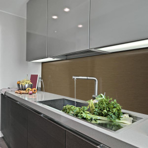 Küchenrückwand aus Aluverbund 3mm  - Bronze-Gebürstet 006