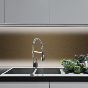 Küchenrückwand aus Aluverbund 3mm  - Bronze-Gebürstet 006