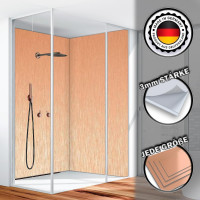 Duschrückwand Aluverbund Kupfer Gebürstet 008 110x220cm