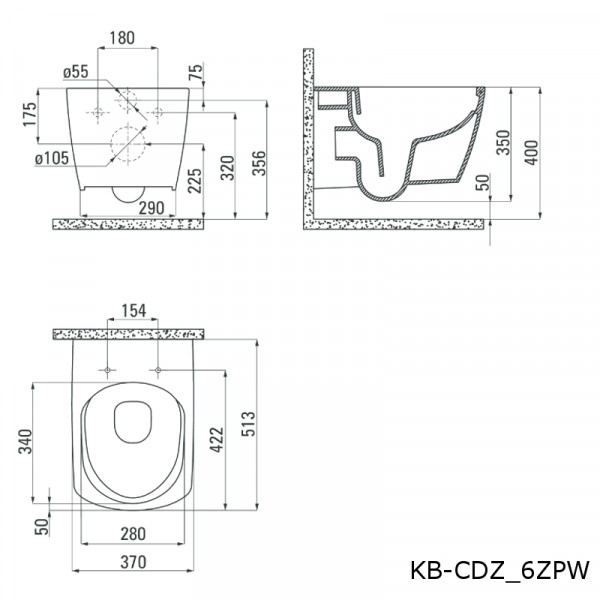 Creavit Hange Wc Randlos Eckig Eg321 11 199 90