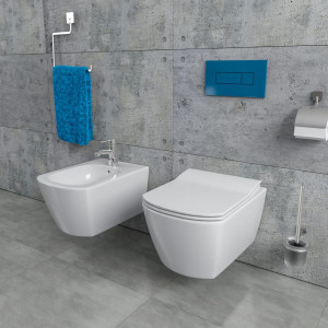 CREAVIT Hänge-WC + Bidet Randlos Eckig EG321-11-SET