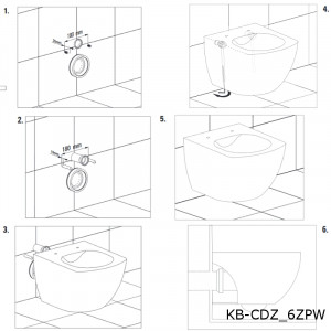 CREAVIT Hänge-WC + Bidet Randlos Eckig EG321-11-SET