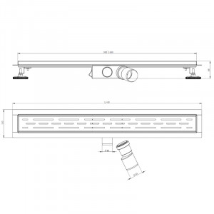 Edelstahl Duschrinne Flat 900x70x67mm