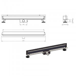 Edelstahl Duschrinne Wandablauf Flat W2