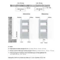 Badheizkörper anthrazit gerade 600x1600mm Mittelanschluss