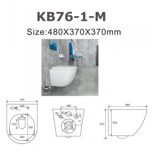 Hänge-WC + Bidet Randlos 48cm KB76-1-M-SET