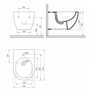 CREAVIT Hänge-WC + Bidet Randlos Oval FE322-11-SET