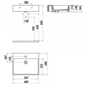 Waschbecken 60cm NX260