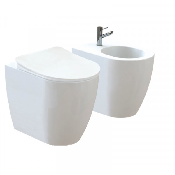 Stand-WC + Stand Bidet Oval FE350-11-SET