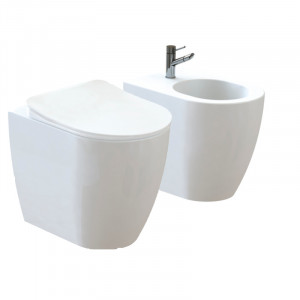 Stand-WC + Stand Bidet Oval FE350-11-SET