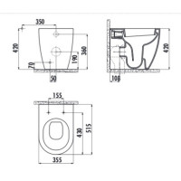 Stand-WC + Stand Bidet Oval FE350-11-SET