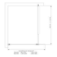 Walk-In Duschwand Klarglas 80x200cm