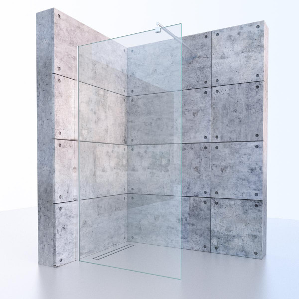 Walk-In Duschwand Klarglas 100x200cm
