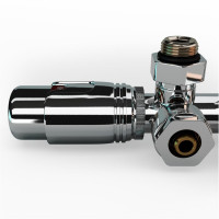 Mittelanschluss-Set Eckform Chrom Armatur+Thermostatregler