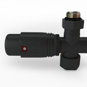 Mittelanschluss-Set Durchgangsform Anthrazit Armatur+Thermostatregler