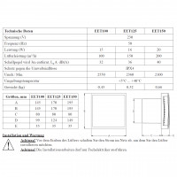 Badlüfter Modern Ø100mm anthrazit HT-Fecuhtesensor/Nachlauf