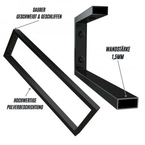 2x Konsolenträger Schwarz-Matt Trapez 430mm