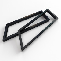 2x Konsolenträger Schwarz-Matt Trapez 430mm