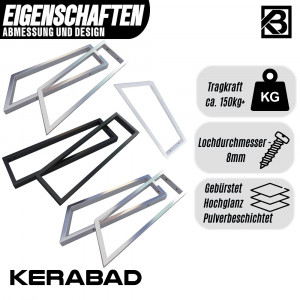 2x Edelstahl Konsolenträger Gebürstet Trapez 480mm